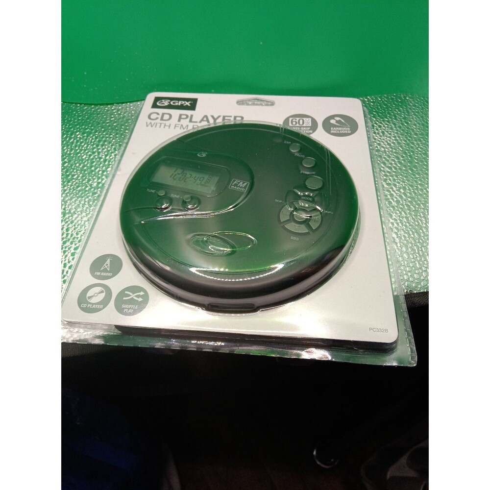 NEW GPX PC332B Portable CD Player with Anti-Skip Protection FM Radio and Black